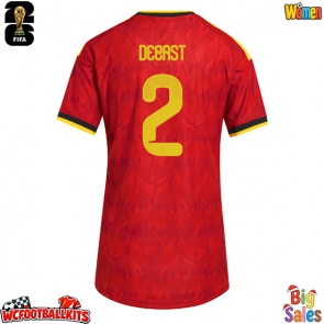 Belgium Zeno Debast #2 Replica Home Stadium Shirt for Women World Cup 2026 Short Sleeve